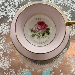 Windsor Pink and Gold 'To Mother' Floral Teacup